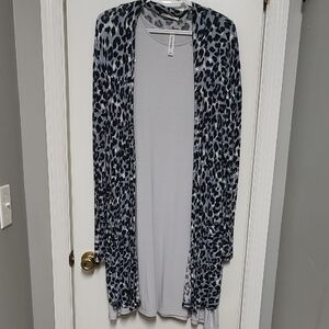 Zenana Outfitters Gray Leopard Print Dress